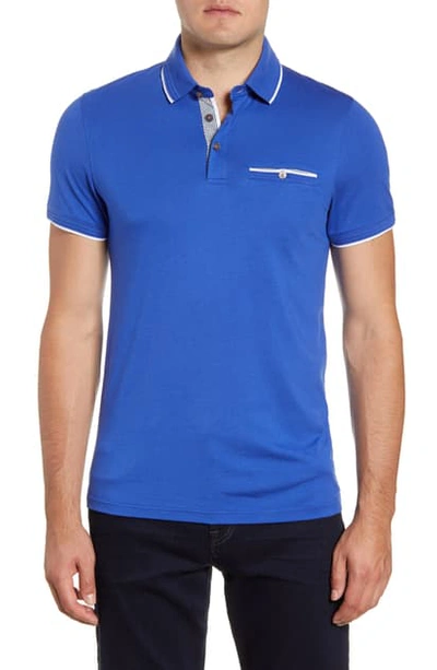 Shop Ted Baker Derry Slim Fit Polo In Xbrt Blue