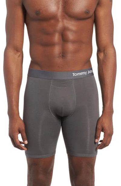 Shop Tommy John Cool Cotton Boxer Briefs In Iron Grey