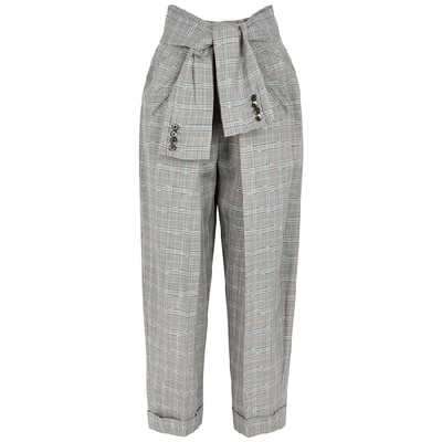 Shop Alexander Wang Checked Tapered Trousers