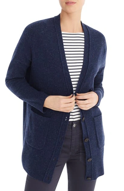 Shop Jcrew Donegal Long Cardigan Sweater In Indigo Donegal