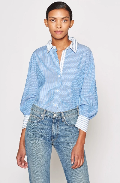 Shop Joie Drusilla Cotton Top In French Chambray