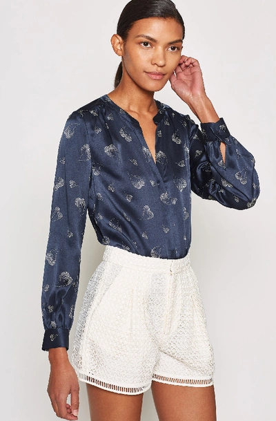 Shop Joie Mintee Silk Top In Midnight