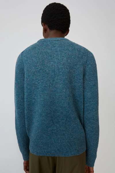 Shop Acne Studios Kai Mineral Blue Melange In Regular Crewneck Sweater