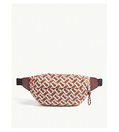 Shop Burberry Monogram Print Belt Bag In Vermillion