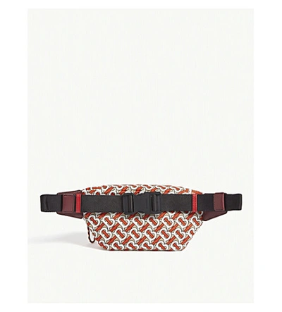 Shop Burberry Monogram Print Belt Bag In Vermillion