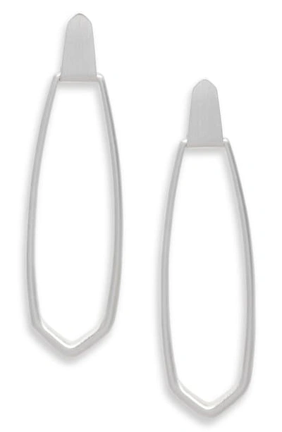 Shop Kendra Scott Patterson Long Drop Earrings In Bright Silver