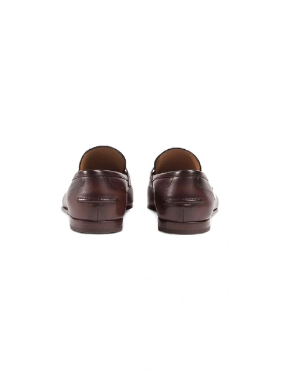 Shop Gucci Jordaan Leather Loafers - Men's - Leather In Brown