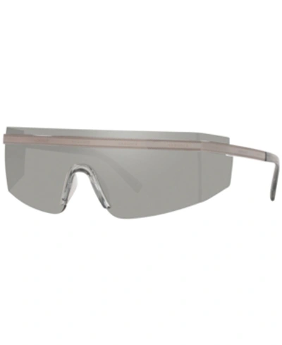 Shop Versace Sunglasses, Ve2208 45 In Gunmetal/light Grey Mirror Silver