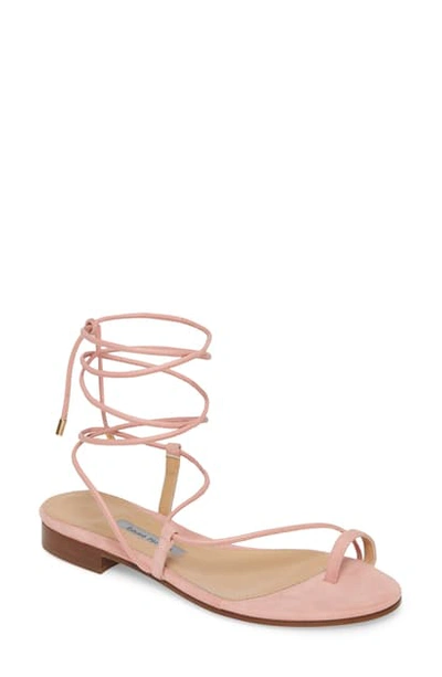Shop Emme Parsons Susan Ankle Tie Sandal In Pink Suede