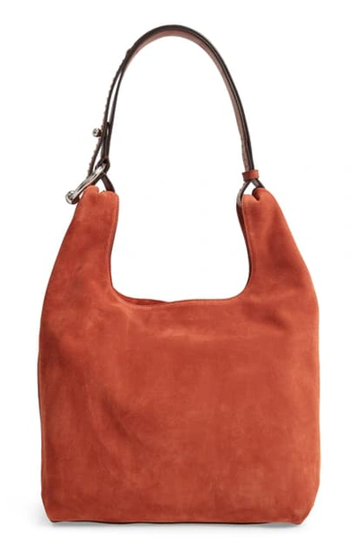 Shop Rebecca Minkoff Karlie Studded Leather Hobo Bag - Brown In Acorn