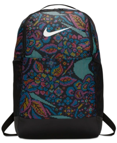 Nike Brasilia Printed Training Backpack In Black/hyper Pink | ModeSens