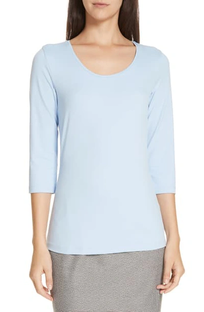 Shop Hugo Boss Scoop Neck Stretch Jersey Top In French Blue