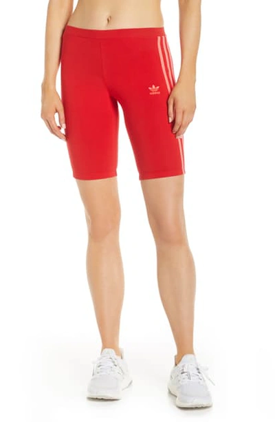Shop Adidas Originals Cycling Shorts In Scarlet