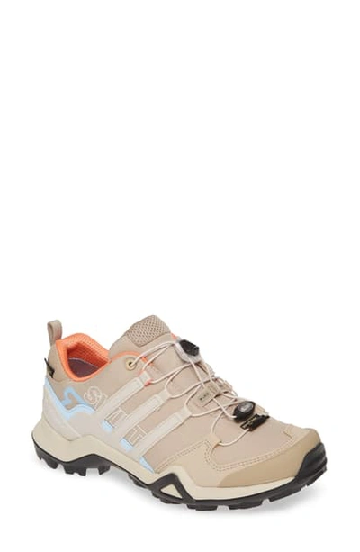 Shop Adidas Originals Terrex Swift R2 Gtx Gore-tex Waterproof Hiking Shoe In Trace Khaki/ Brown/ Glow Blue