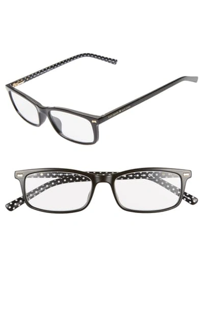 Shop Kate Spade Jodie 50mm Rectangular Reading Glasses In Black Polka Dot