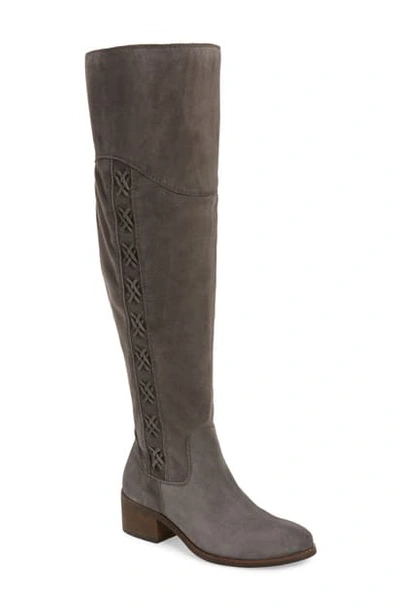 Shop Vince Camuto Kreesell Knee High Boot In Graystone Suede