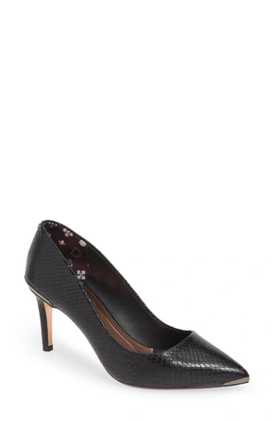 Shop Ted Baker Wishiry Pump In Black Snake Print Leather