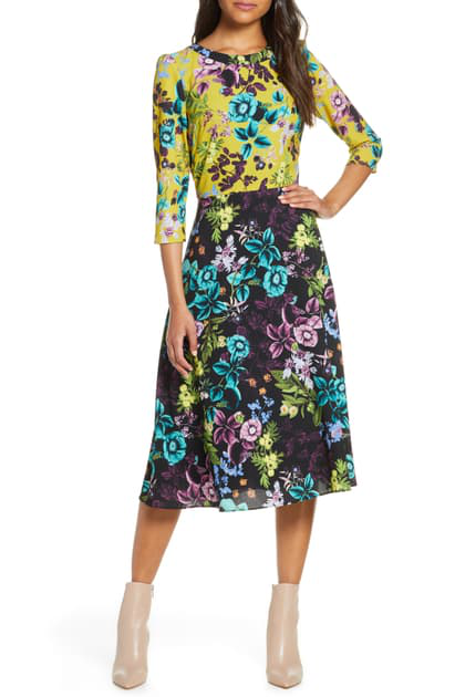 eliza j floral midi dress