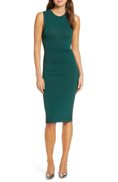 Shop Vince Camuto Ottoman Detail Sweater Dress In Green