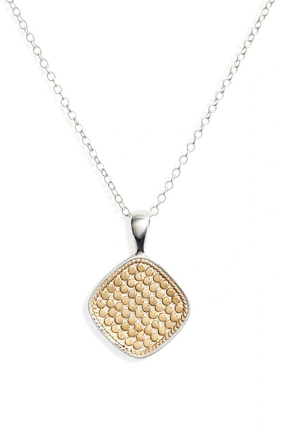 Shop Anna Beck Reversible Cushion Pendant Necklace In Gold/ Silver