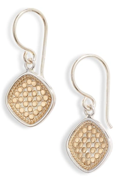 Shop Anna Beck Cushion Drop Earrings In Gold/ Silver