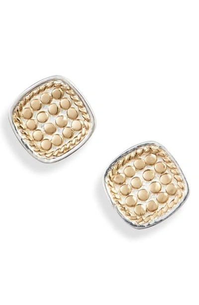 Shop Anna Beck Cushion Stud Earrings In Gold/ Silver