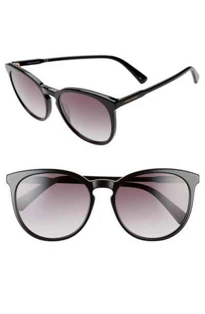 Shop Longchamp 56mm Round Sunglasses In Black