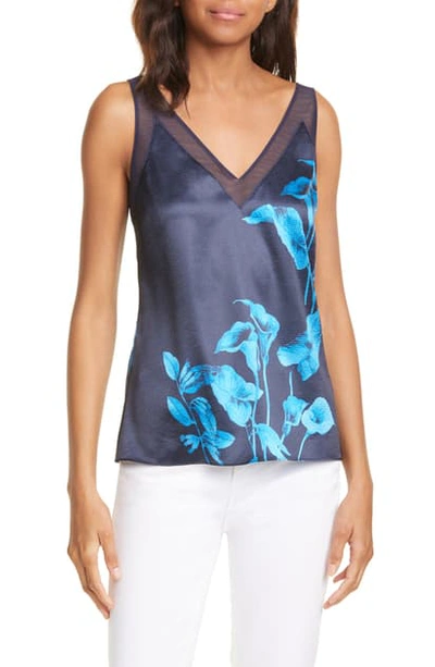 Shop Ted Baker Jeniee Floral Print Cami In Navy