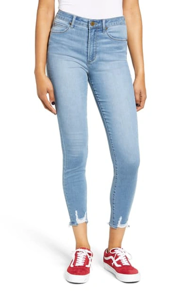 Shop Articles Of Society Heather High Waist Distressed Hem Crop Jeggings In Echo Park