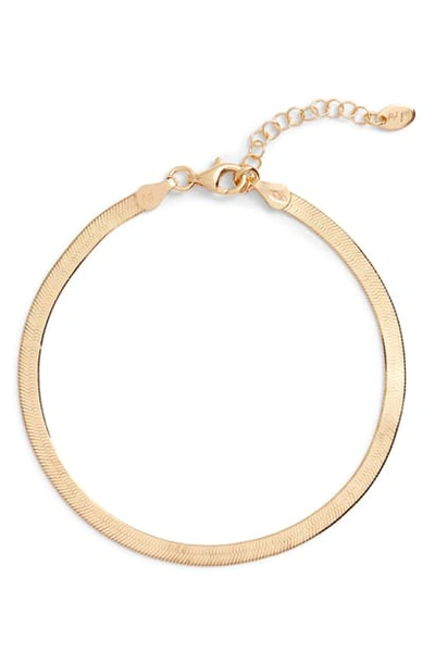 Shop Argento Vivo Herringbone Chain Bracelet In Gold