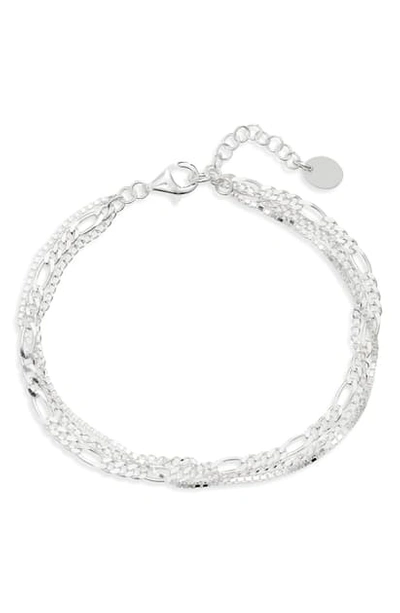 Shop Argento Vivo Triple Layer Chain Bracelet In Silver
