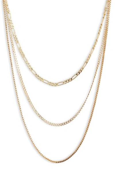 Shop Argento Vivo Triple Layer Chain Necklace In Gold