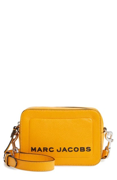 Shop Marc Jacobs The Box Leather Crossbody Bag - Yellow In Bold Gold