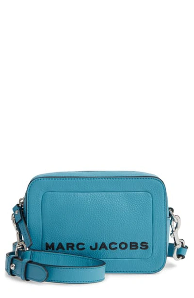 Shop Marc Jacobs The Box Leather Crossbody Bag In Windy Blue