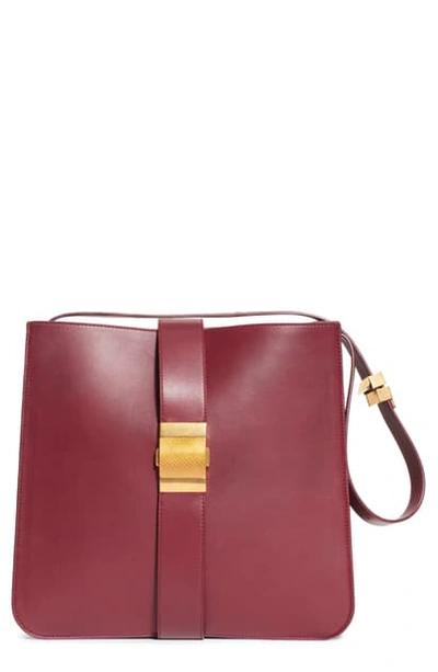 Shop Bottega Veneta Marie Leather Shoulder Bag In Bordeaux