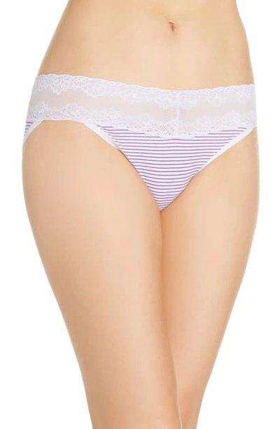 Shop Natori Bliss Perfection Bikini In Lilac Stripe Print
