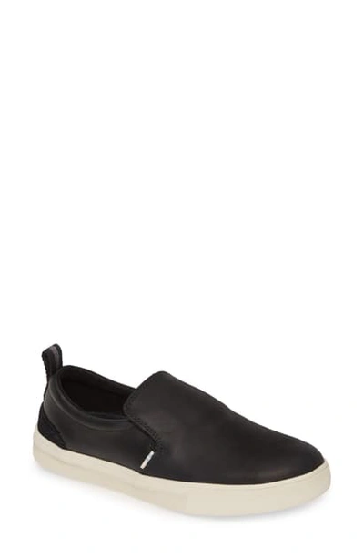 Shop Toms Trvl Lite Slip-on Sneaker In Black Leather