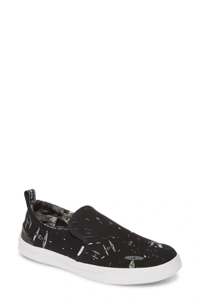 Shop Toms Trvl Lite Slip-on Sneaker In Black Space Print Canvas