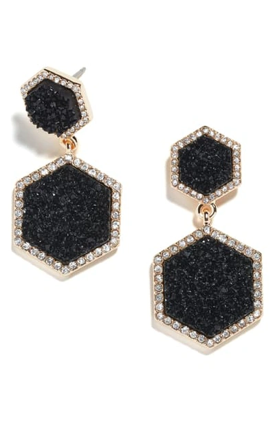 Shop Baublebar Ashaya Hexagon Drusy Drop Earrings In Black