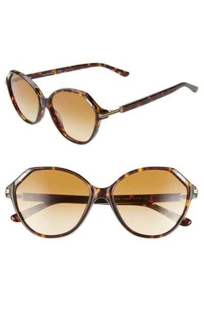 Shop Tory Burch 57mm Cat Eye Sunglasses In Dark Tortoise/ Brown Gradient