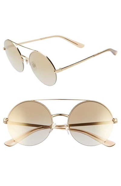 Shop Dolce & Gabbana 54mm Gradient Round Sunglasses In Gold/ Gold Gradient Mirror