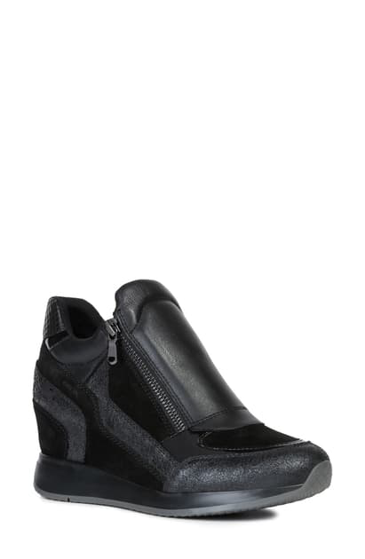 geox wedge trainers black