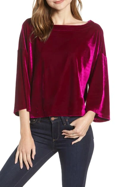Shop Cupcakes And Cashmere Velvet Dolman Top In Fuchsia