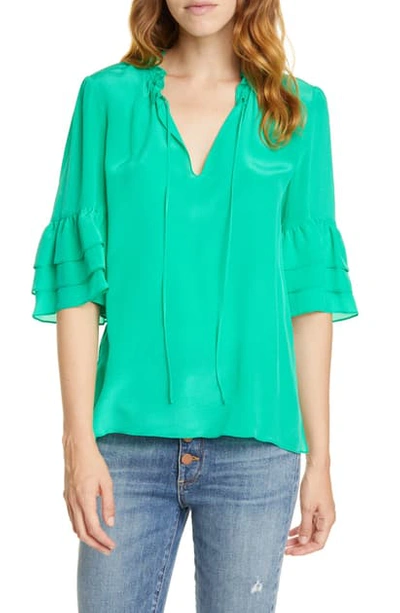 Shop Alice And Olivia Julius Tier Sleeve Tunic In Mint Kelly