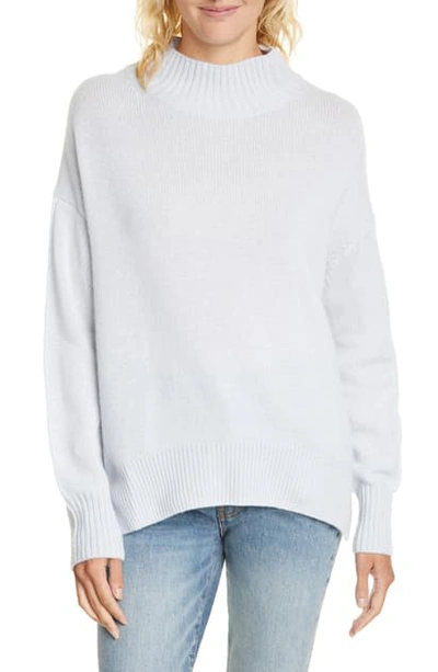 Shop Allude Mock Neck Cashmere Sweater In Grey