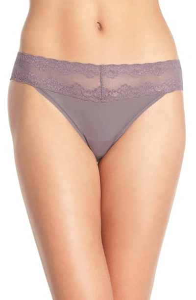 Shop Natori Bliss Perfection Thong In Gunmetal