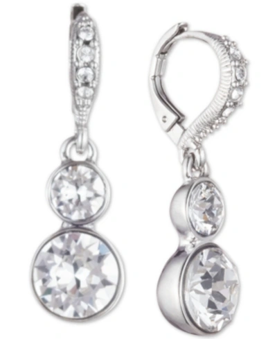 Shop Givenchy Crystal Drop Earrings In Silver