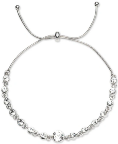 Shop Givenchy Crystal Slider Bracelet In Silver