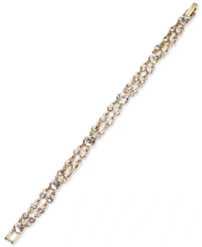 Shop Givenchy Crystal Double-row Flex Bracelet In Gold