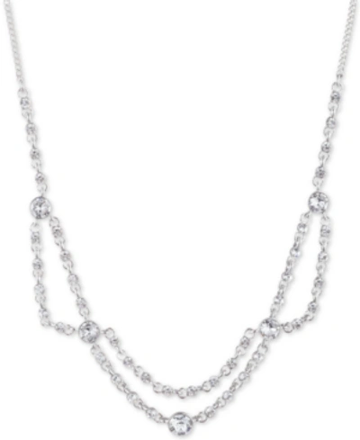Shop Givenchy Crystal Collar Necklace, 16" + 3" Extender In Silver